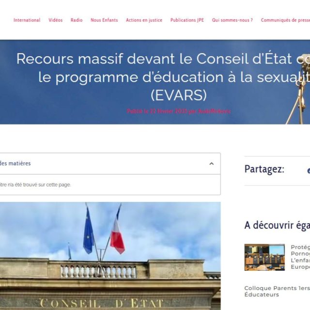 ⚖Recours contre le programme #EVARS - audience du 6 juin 2025 : 

Nos associations, SOS Éducation et 
@MamansLouves, ont participé au recours contre le programme EVARS porté par @JuristePLE déposé le 21 février dernier : https://juristespourlenfance.com/2025/02/22/recours-massif-devant-le-conseil-detat-contre-le-programme-deducation-a-la-sexualite-evars/

🚩Lors de l’audience, le Rapporteur Public a conclu au rejet du recours, écartant de façon méprisante les arguments développés, et en alléguant que nous avions une lecture outrancière ou grotesque du programme. Il a soutenu qu'il n'y avait rien d'inadapté dans ce programme qui tenait compte du degré de maturité des élèves.
Dans l’attente du délibéré, nous nous tenons prêts à agir auprès de la Cour Européenne des Droits de l’Homme.

Le combat pour la protection des enfants continue ✊

✍️Rejoignez notre association en adhérant ici : https://agir.soseducation.org/adhesion-sos-education